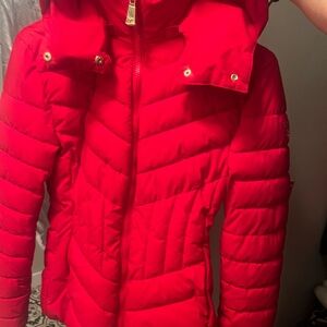 Guess Women's Vibrant Red Puffer Jacket